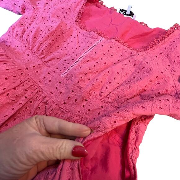 Misha Leisure Pink Eyelet Dress - Size 10 - Picture 8 of 16